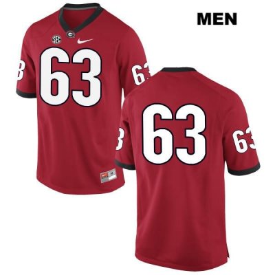 Men's Georgia Bulldogs NCAA #63 Sage Hardin Nike Stitched Red Authentic No Name College Football Jersey VIA5754FG